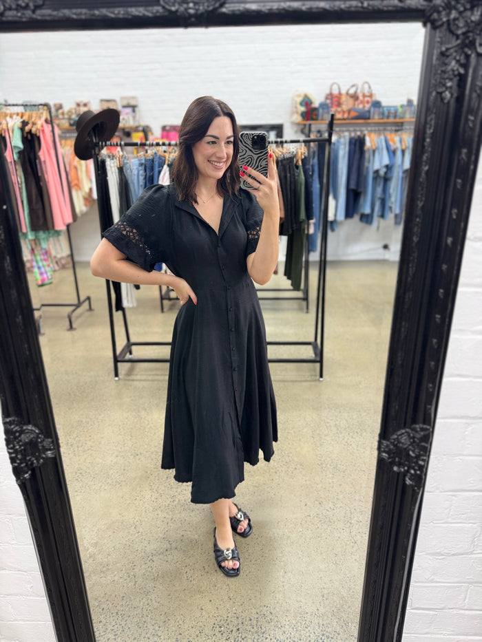 Ella Midi Dress - Black
