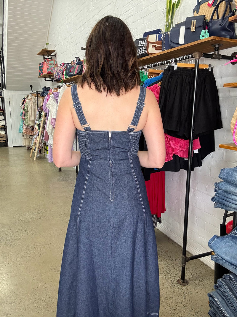 Belle Maxi Dress - Dark Denim