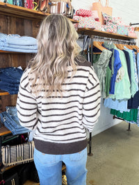 Dawn Knit - Beige & Brown Stripe