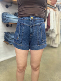 Polly Shorts - Dark Denim High Waisted