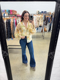 Bloom Top - Yellow Print