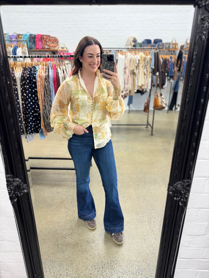 Bloom Top - Yellow Print