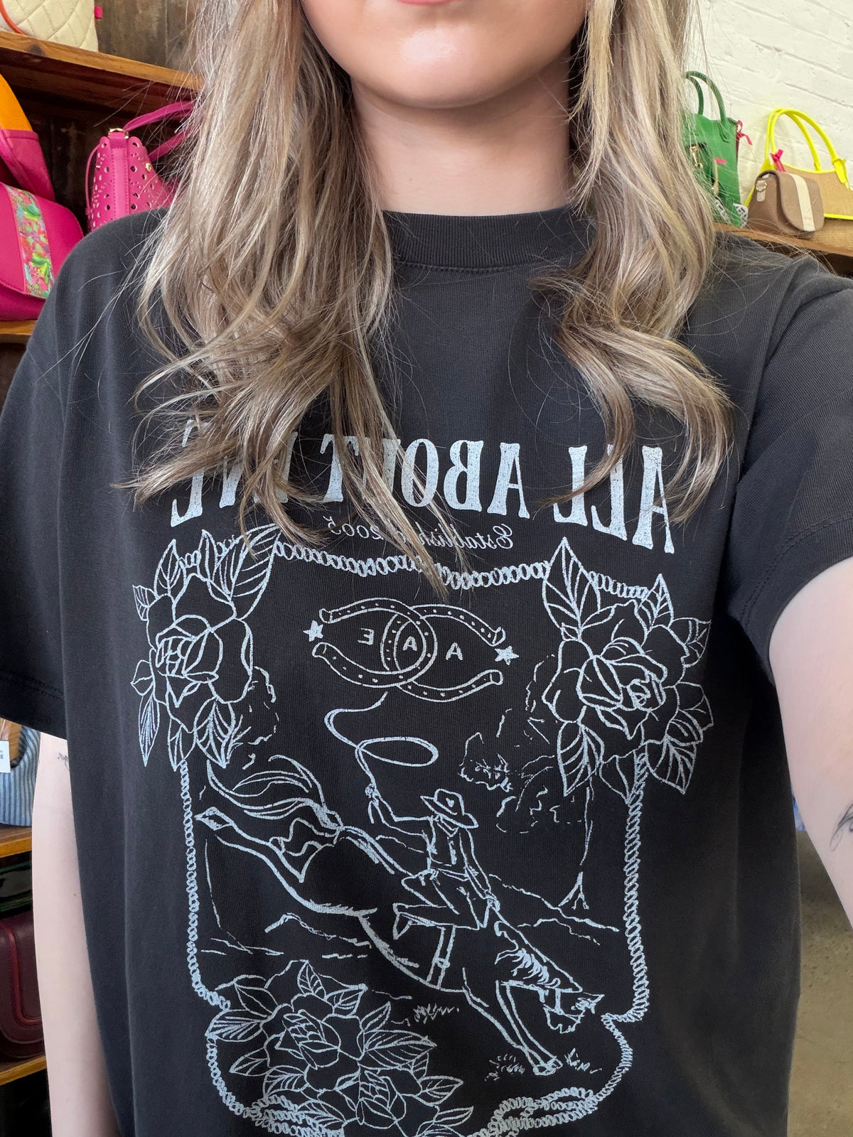 Cowgirl Relaxed Tee - Black