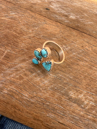 Sooner Adjustable Ring - Silver Turquoise