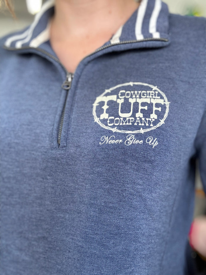 Cowgirl Tuff Jumper - Navy/White Print