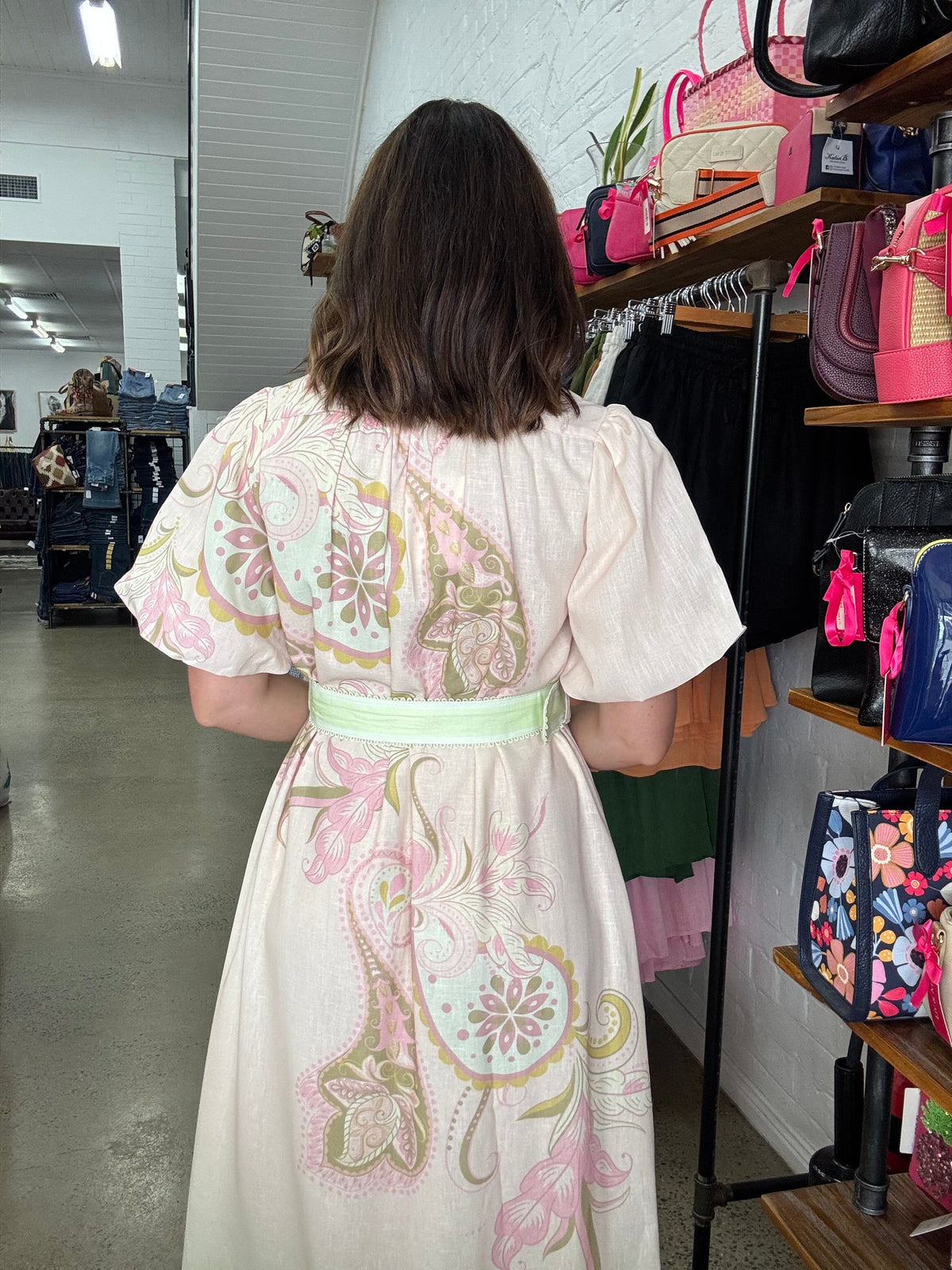 Amalfi Maxi Dress - Pink Paisley