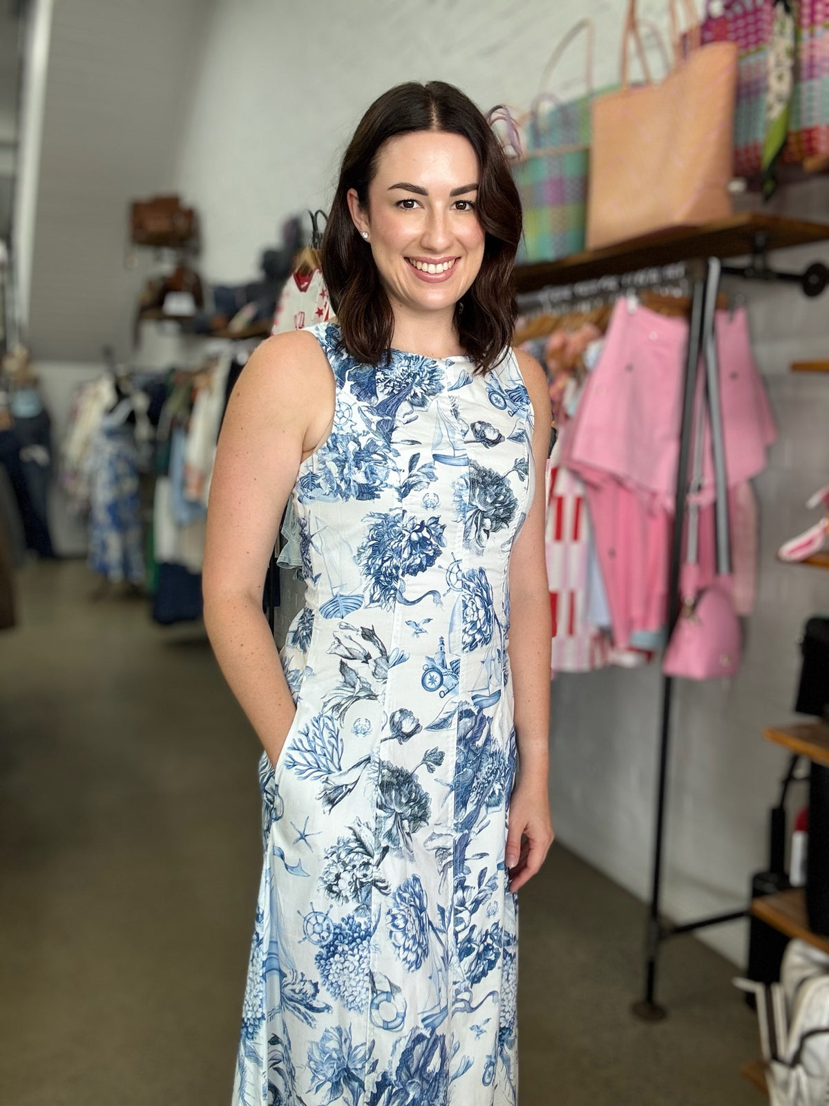 Marina Doll Dress - Coastal Print