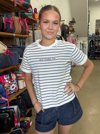 AAE Tee - White & Black Stripe