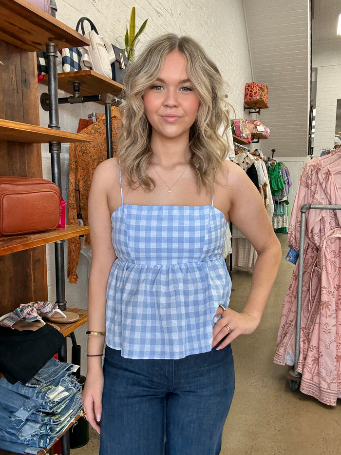 Raleigh Top - Blue Gingham