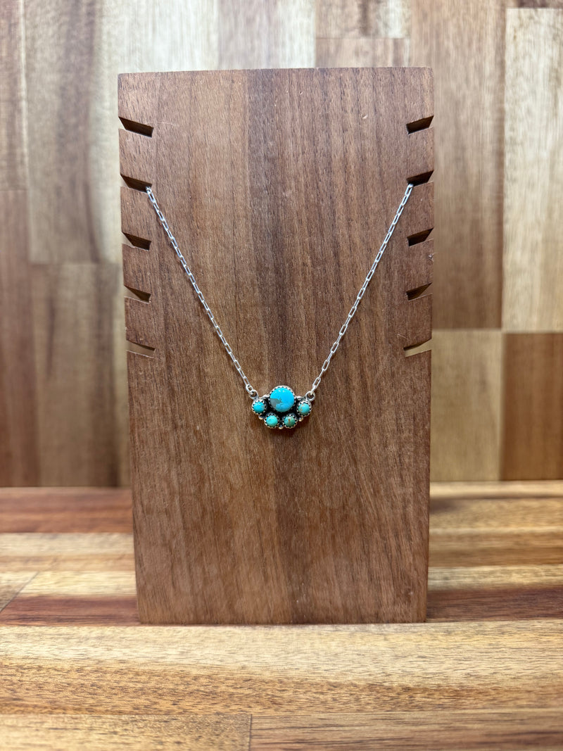 Magnolia Necklace - Silver Turquoise