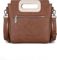 Wrangler Top Handle Boot Scroll Fringe Crossbody - Coffee