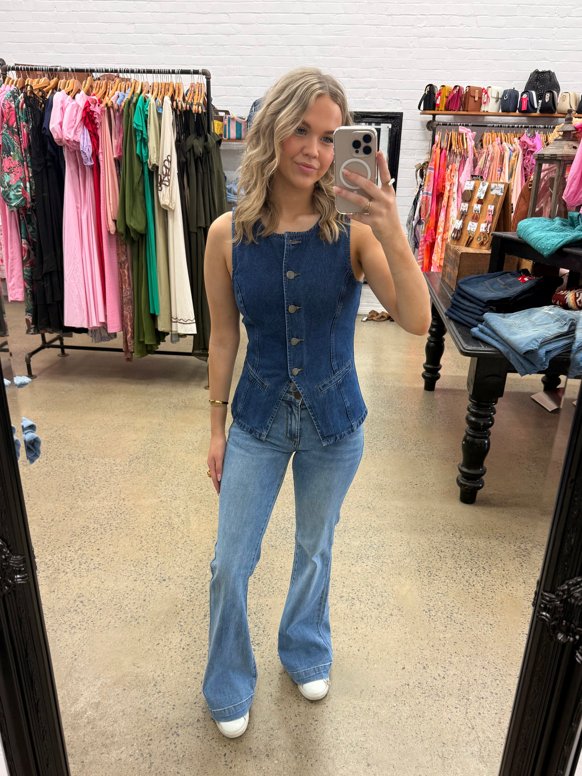 Lena Vest - Dark Denim