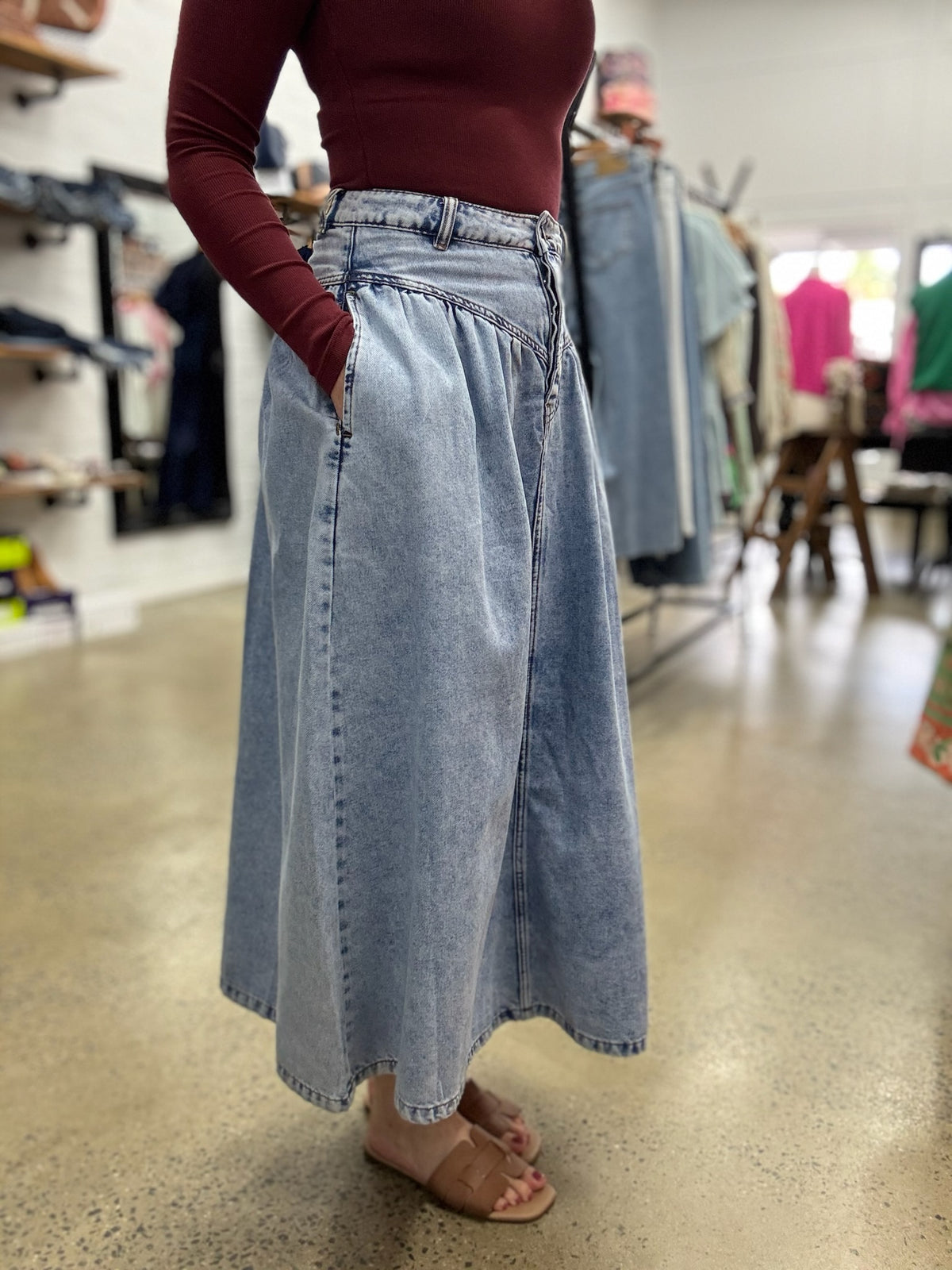Arlo Maxi Skirt - Light Blue