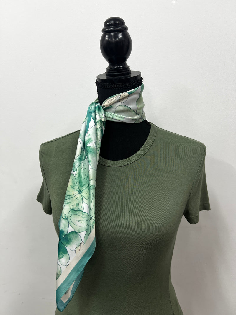 Western Wild Rag - Watercolour Periwinkles (Green)