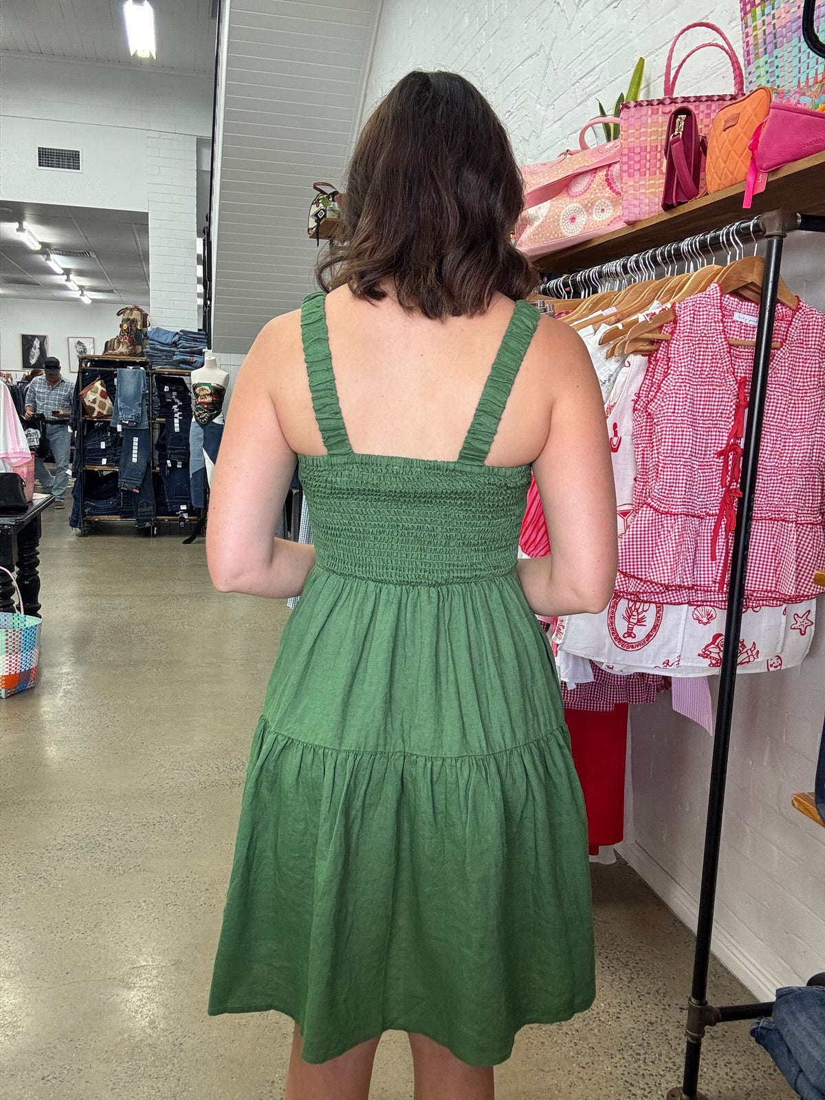 Eden Ruched Mini Dress - Olive