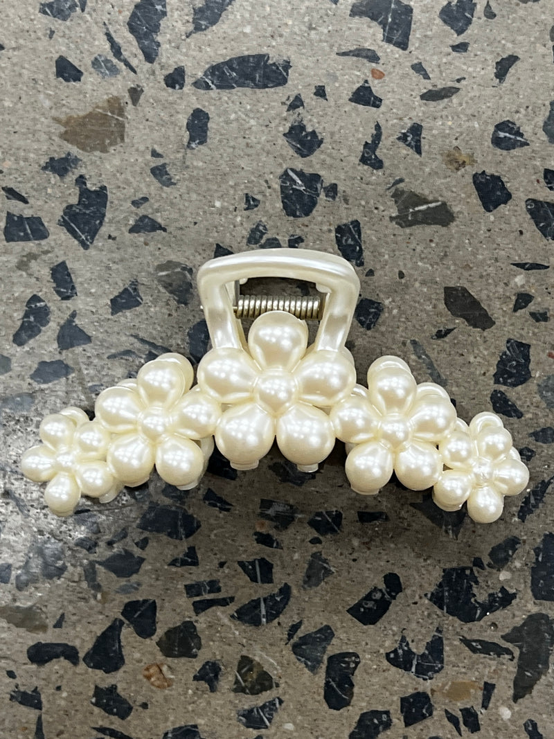 Claw Clip - Pearl Flowers