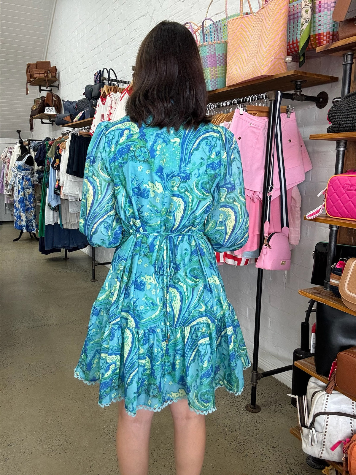 Beth Mini Dress - Multi Green