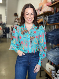 Parton Top - Buckin' Blooms Print