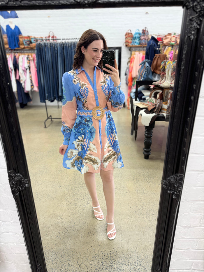 Mabel Mini Dress - Willow Blue