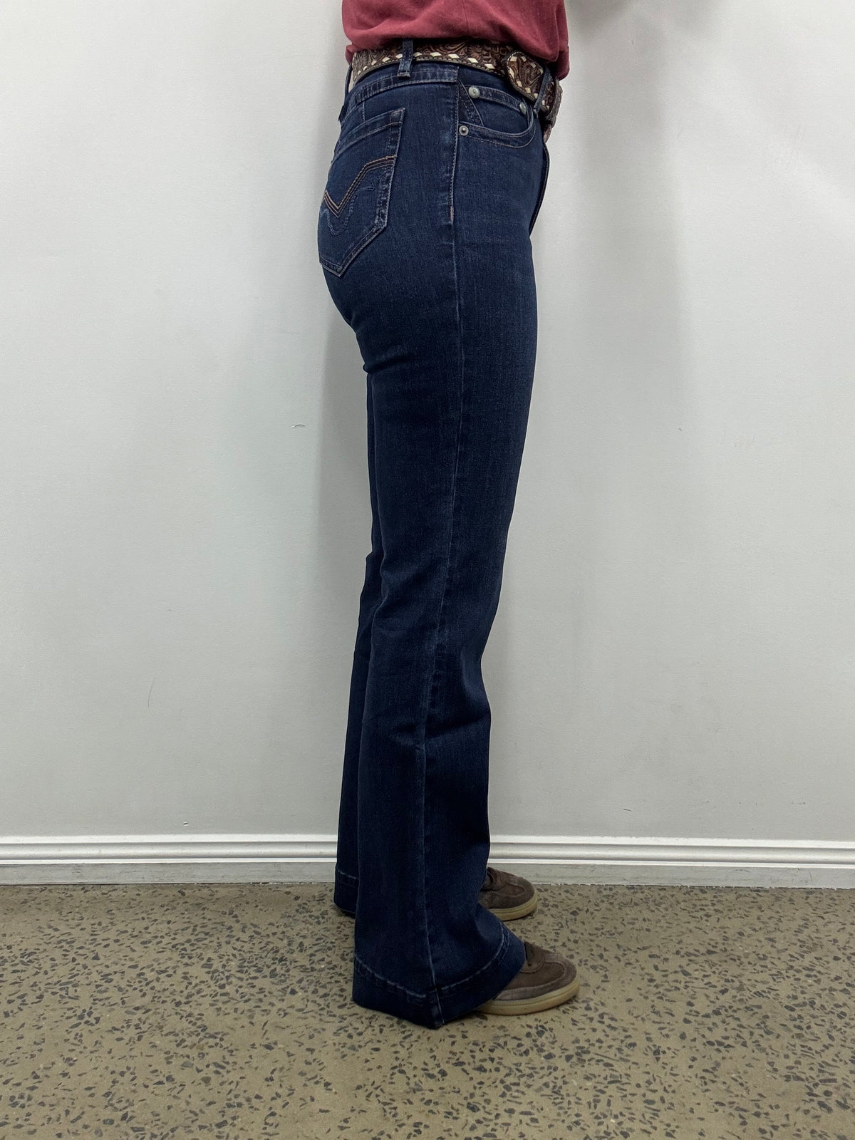 Rock & Roll Cowgirl Jeans - BW5HD09760 - Turquoise Coin Pocket High Rise Trouser