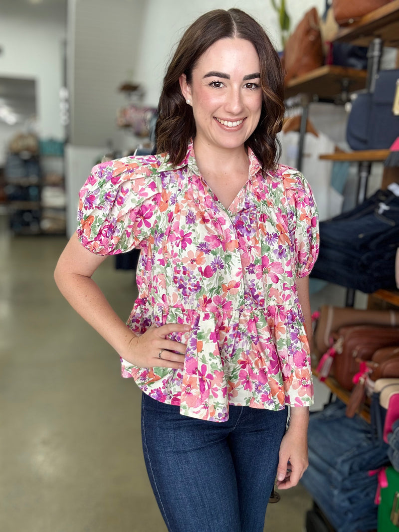 Stetson Top - Garden Floral