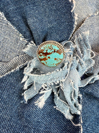 Frontier Adjustable Ring - Silver Turquoise
