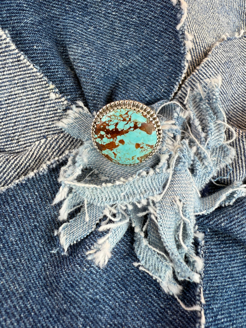 Frontier Adjustable Ring - Silver Turquoise