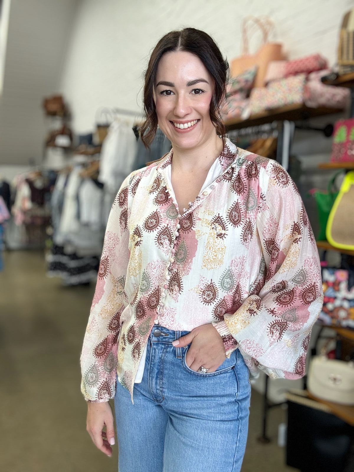 Bloom Top - Pastel Paisley