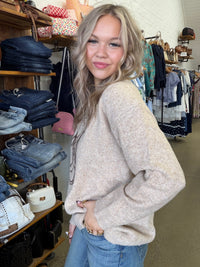 Western Boot & Hat Knit - Beige