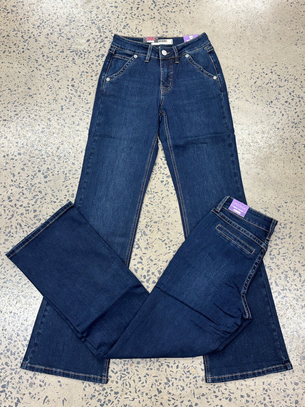 Rock & Roll Cowgirl Jeans - BW4MD09743 - Welt Pocket Mid Rise Bootcut