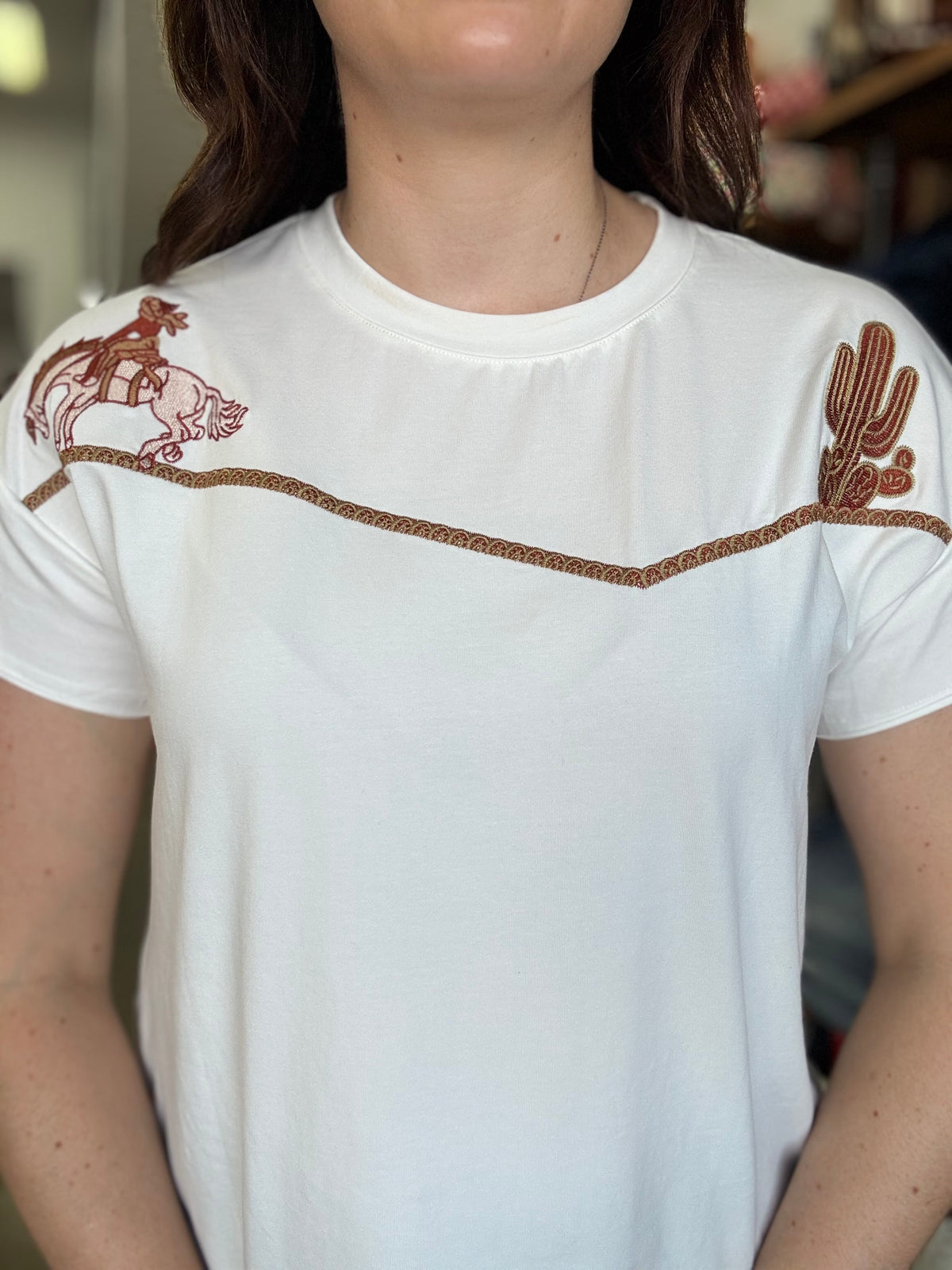 Letty Top - White Embroidered