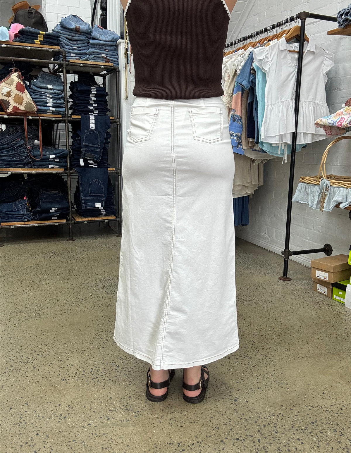 Mila Maxi Skirt - White