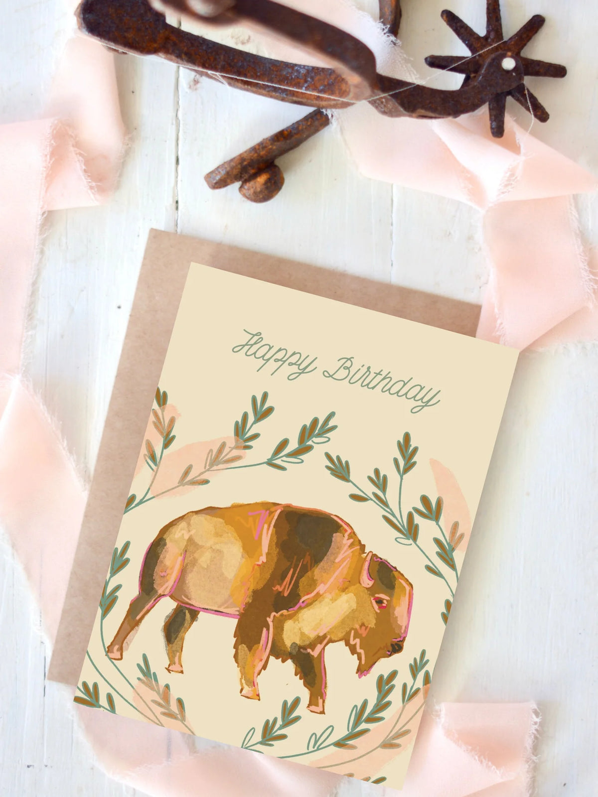 Birthday Card - Sage Brush Bison