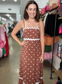 Sagey Maxi Dress - Rust Polka Dot
