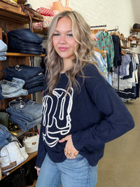 Cowboy Boots Knit - Navy
