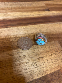 Taffy Adjustable Ring - Silver Turquoise