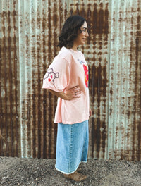 Snake Eyes Oversized Tee - Light Pink
