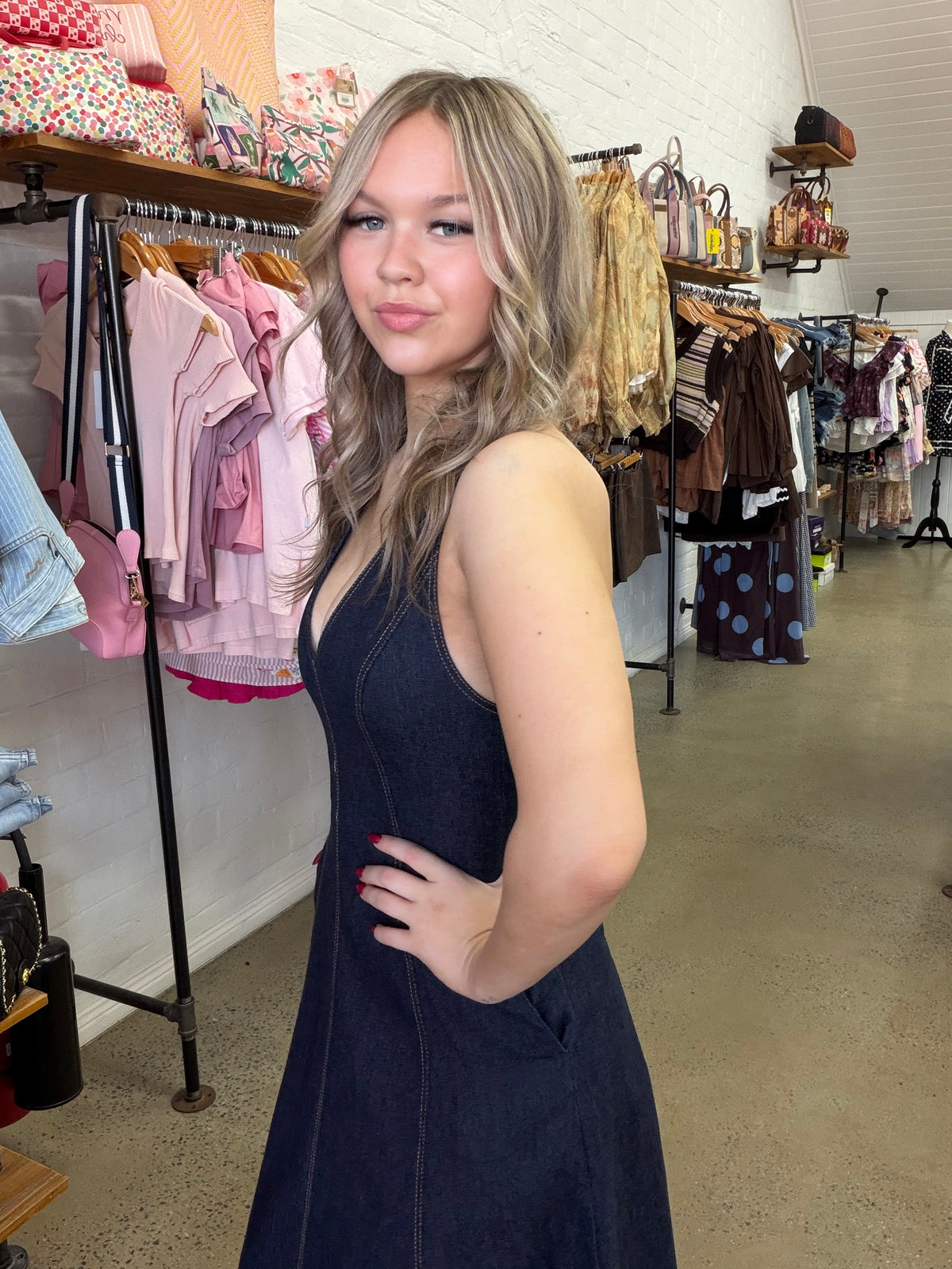 Isla Maxi Dress - Dark Denim