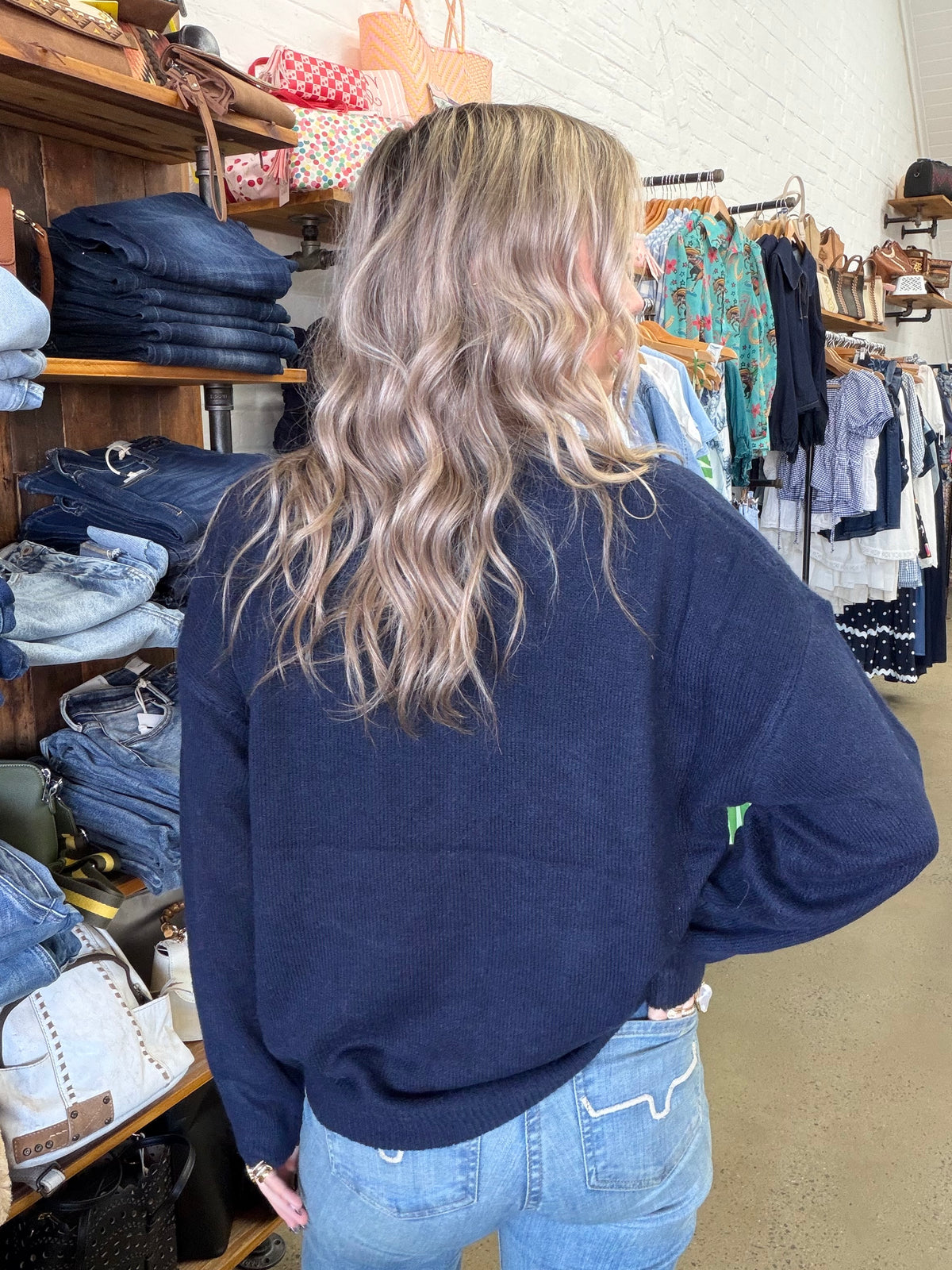 Cowboy Boots Knit - Navy