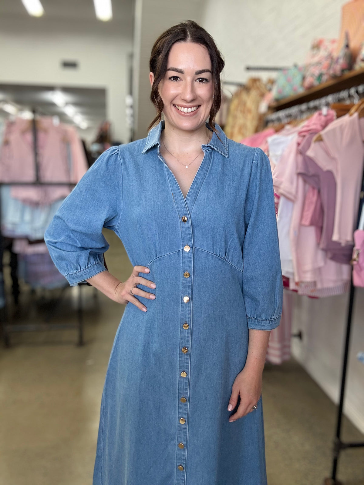 Ronnie Maxi Dress - Light Denim