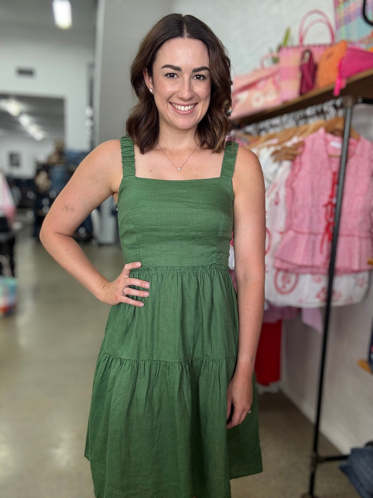 Eden Ruched Mini Dress - Olive