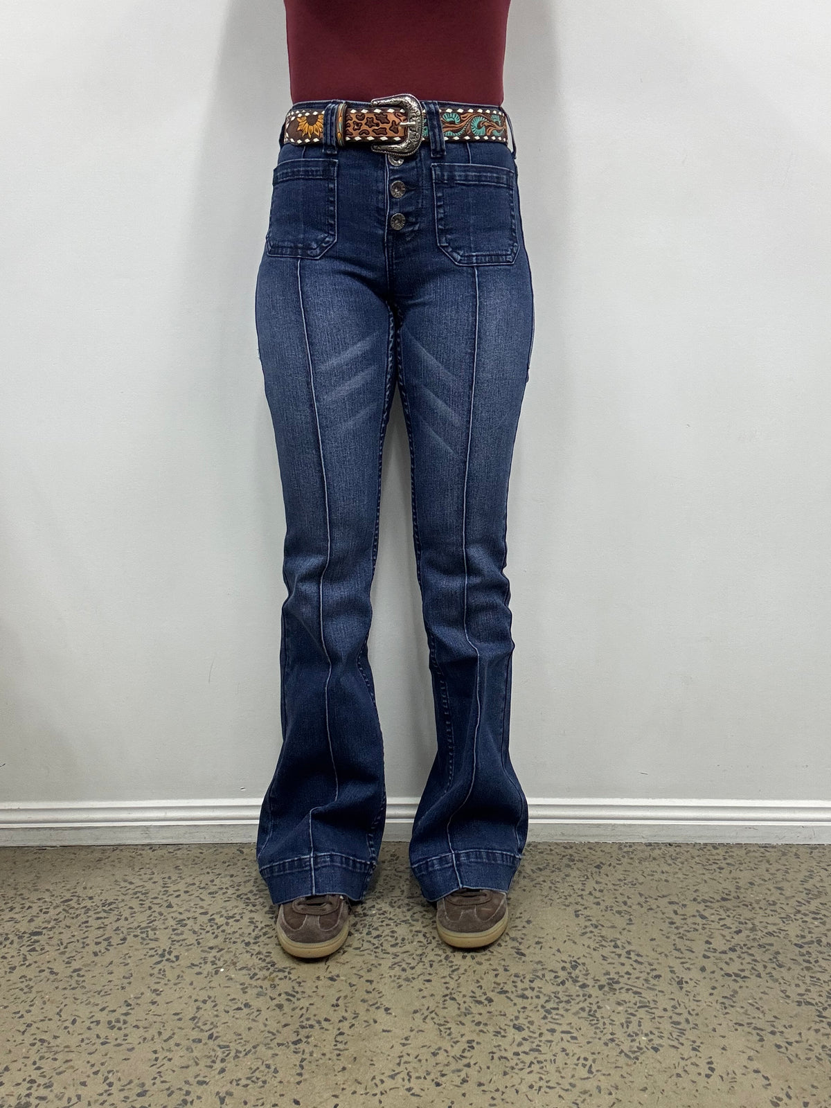 Cowgirl Tuff Jeans - Button Up Dark Trouser