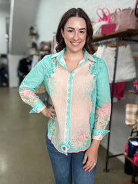 Sky Top - Pastel Pink & Aqua