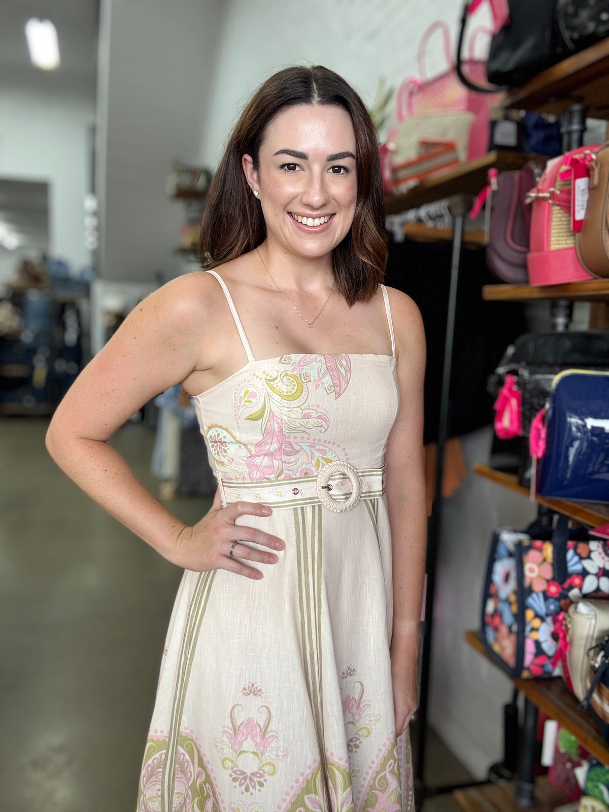 Amaya Maxi Dress - Pink Paisley