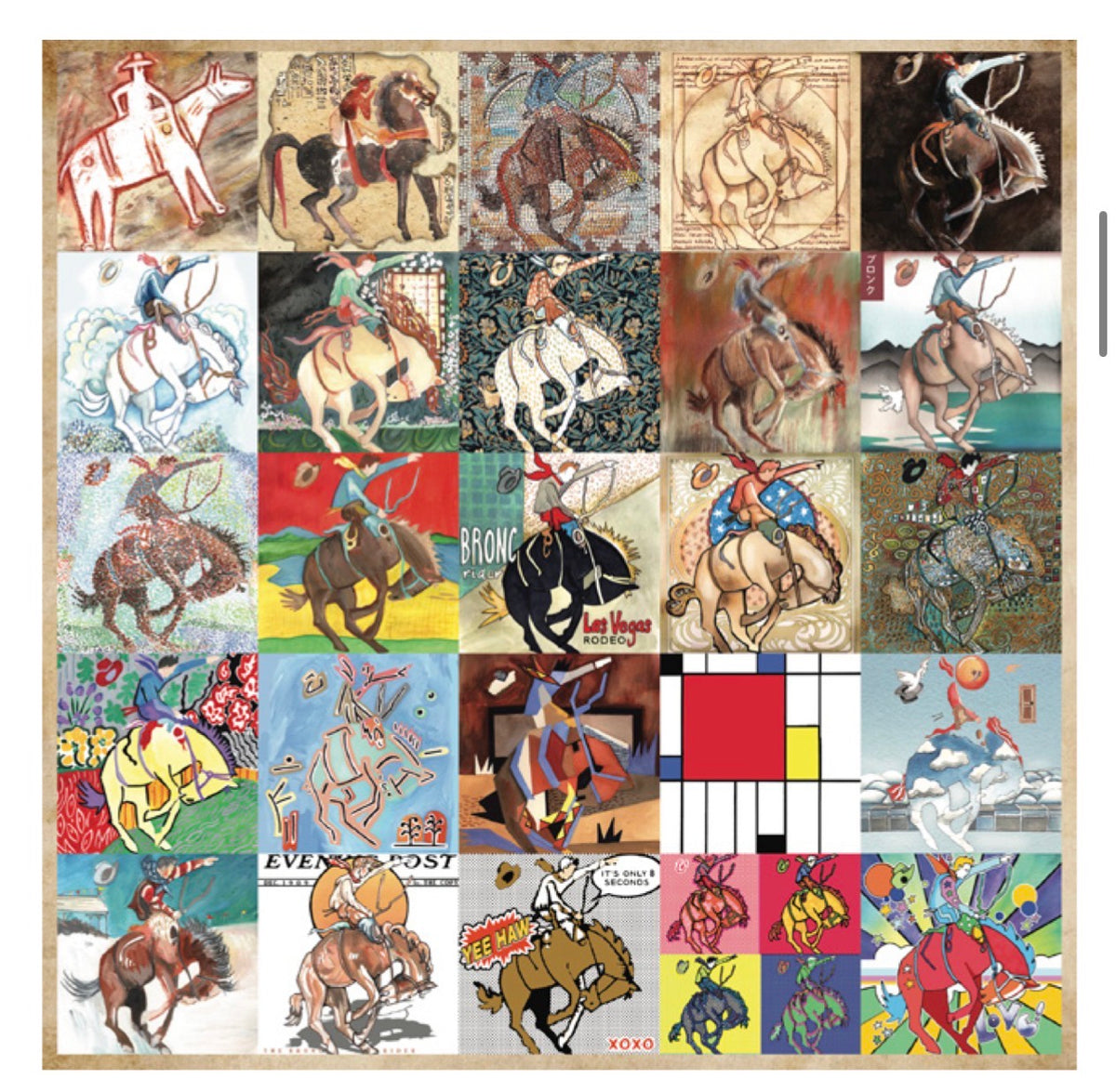 Western Wild Rag - Bronc Study