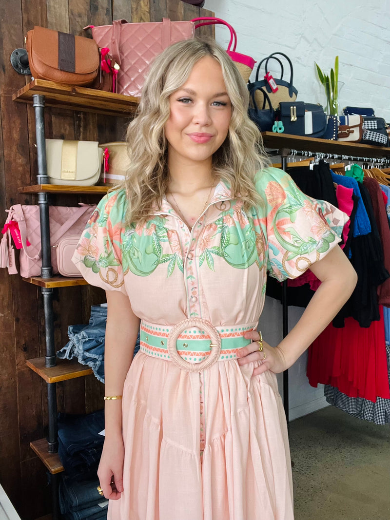 Kaylia Maxi Dress - Pink Tropical