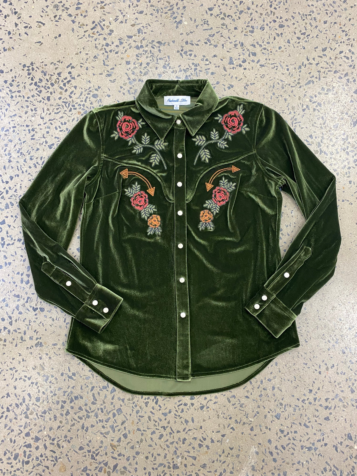 Rock and Roll - Velvet Retro Long Sleeved Snap (LWN2S07121)
