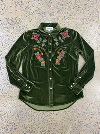 Rock and Roll - Velvet Retro Long Sleeved Snap (LWN2S07121)