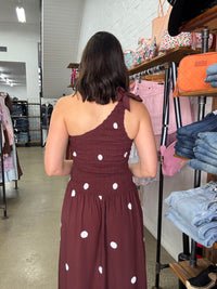 Ronnie Maxi Dress - Berry Wine Polka Dot