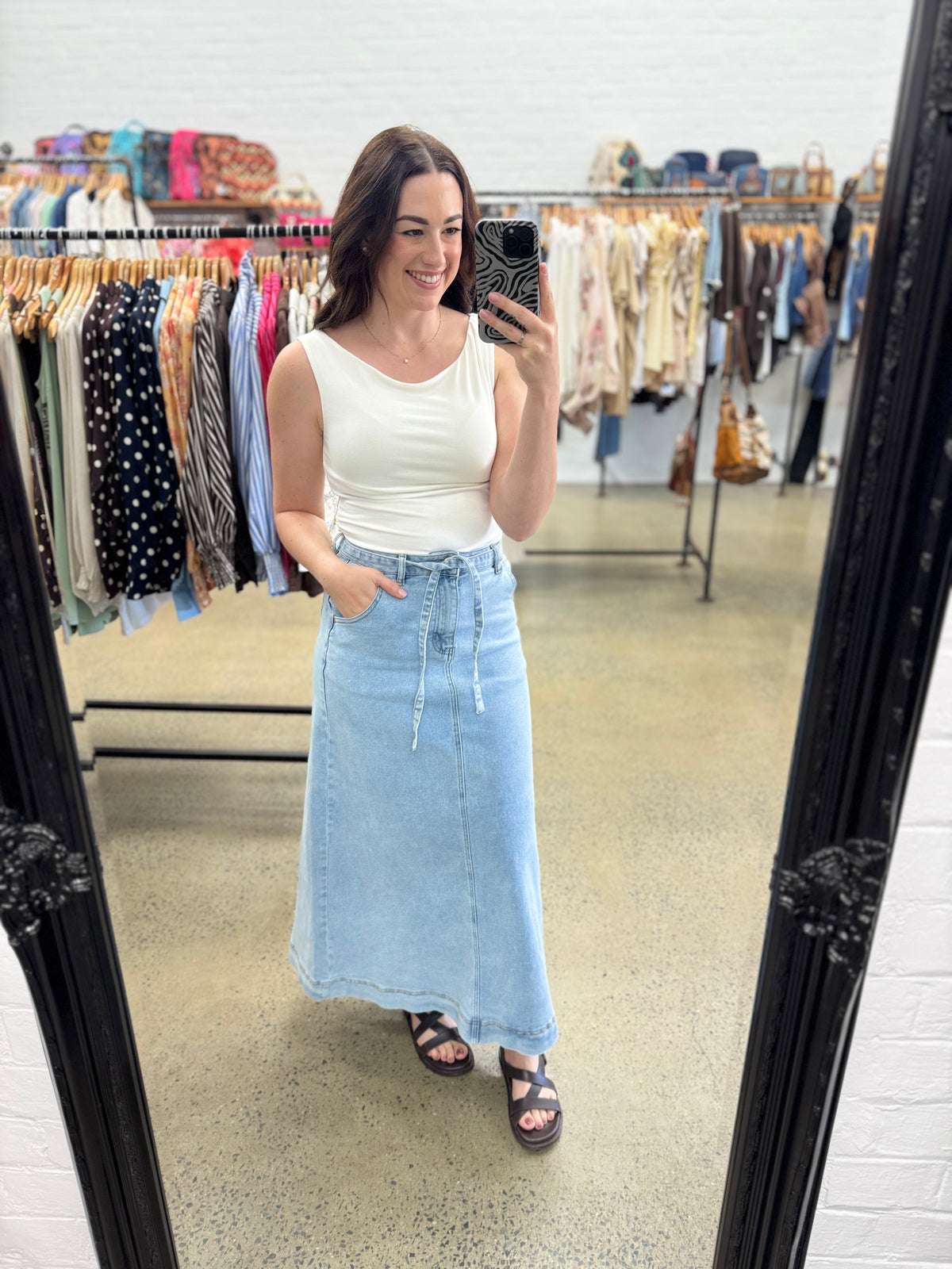 Rachael Denim Skirt - Light Blue
